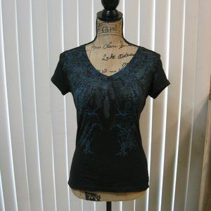 NWOT Express black graphic tee t shirt top XS extra small